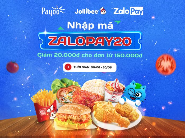 ZaloPay khao ngay 20.000đ khi thưởng thức gà giòn Jollibee