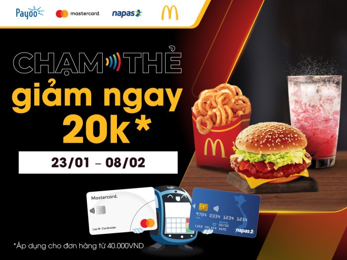 Nhận lộc đầu năm, giảm ngay 20.000đ cho đơn từ 40.000đ tại McDonald’s